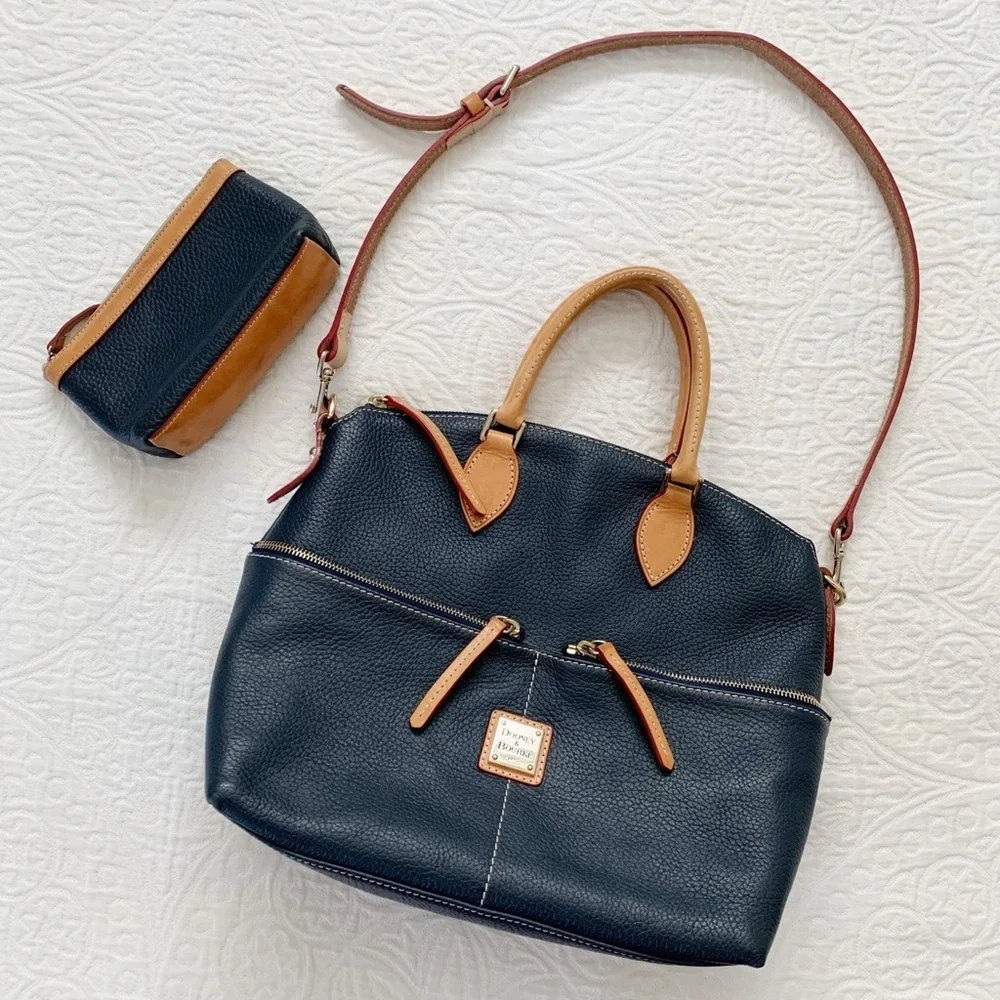 Dooney & Bourke Dillen Leather Double Pocket Satchel‎ and Matching Pouch